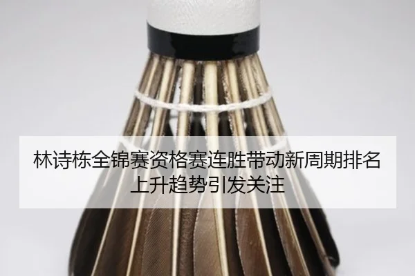 林诗栋全锦赛资格赛连胜带动新周期排名上升趋势引发关注